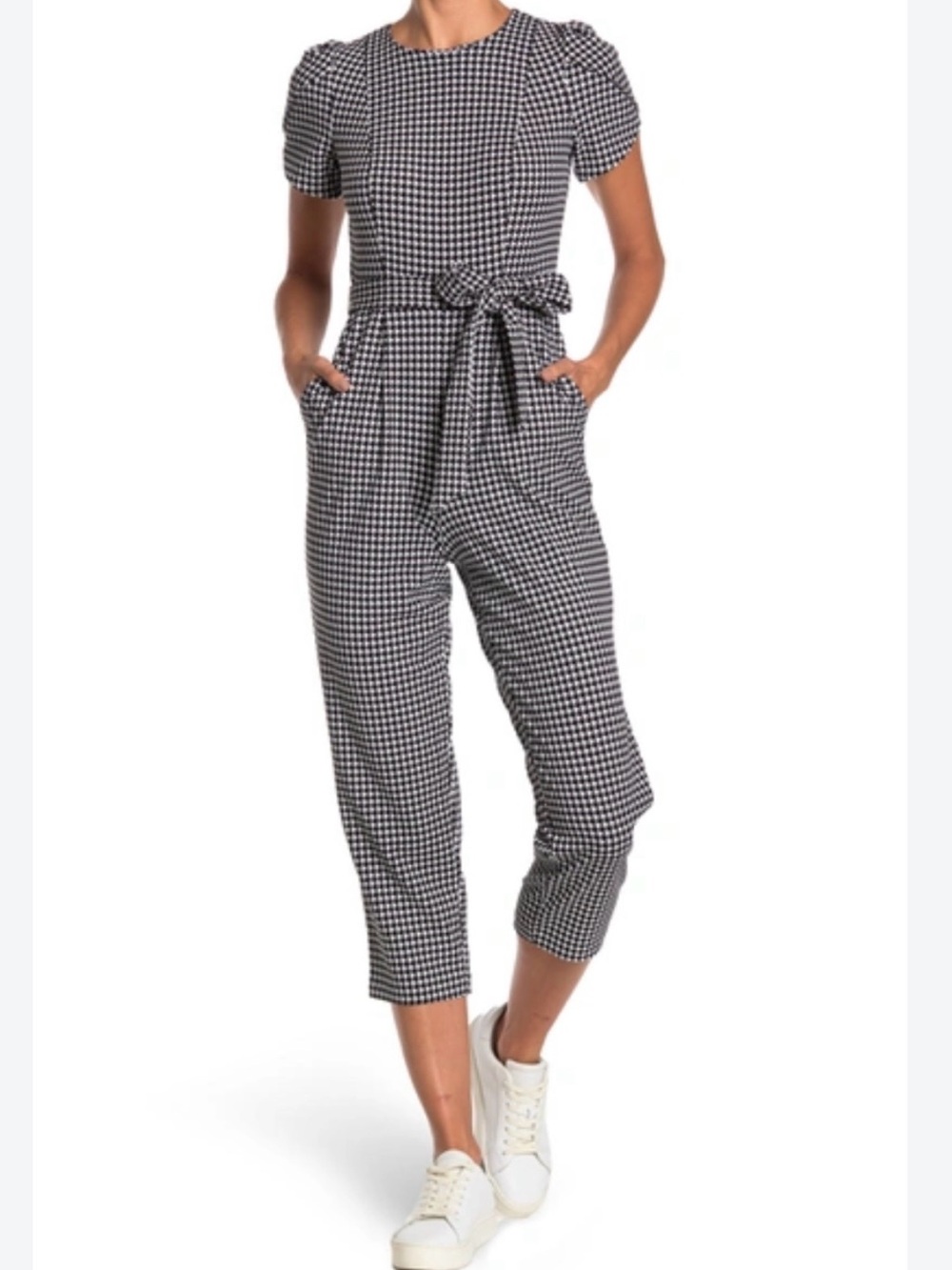 Calvin Klein Black and White Polka Dot Jumpsuit